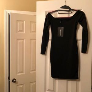 Black long sleeve bodycon dress